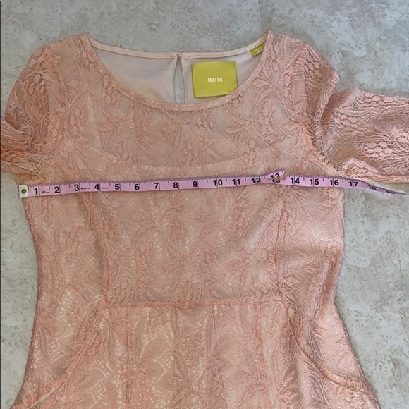 𝅺ANTHROPOLOGIE Maeve Dress Size Small Dusty Pink Lace Lined Dress With p… - Picture 15 of 16